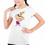 Fashion, accesorii si bijuterii - Copii - Imbracaminte copii - Tricouri copii - Tricou Copii Fete Johnny Bravo Hawaii Plaja Fitness, alb, marime M Copii - Infinity.ro