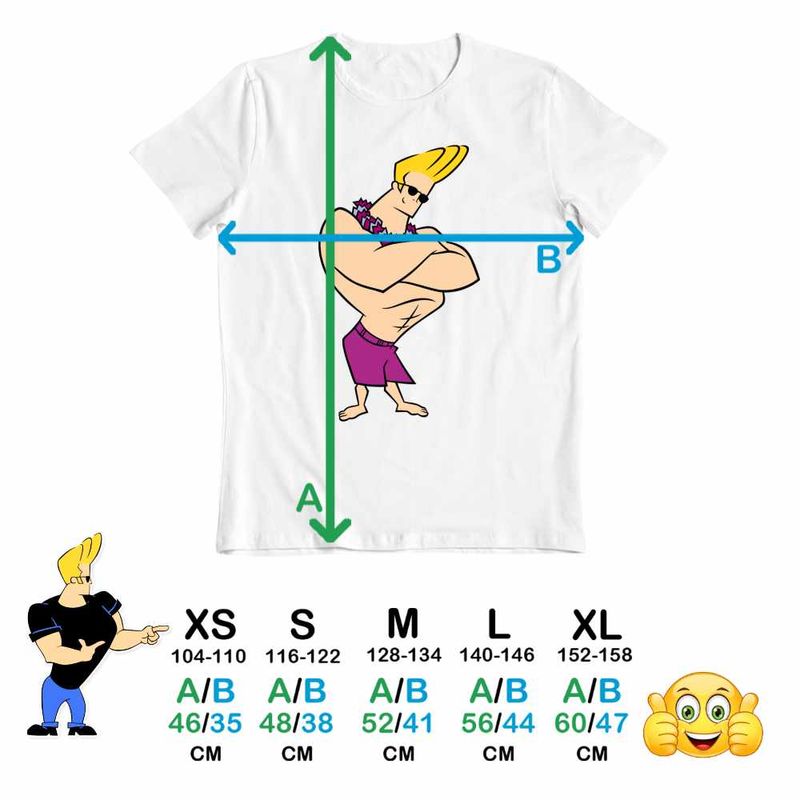 Fashion, accesorii si bijuterii - Copii - Imbracaminte copii - Tricouri copii - Tricou Copii Fete Johnny Bravo Hawaii Plaja Fitness, alb, marime M Copii - Infinity.ro
