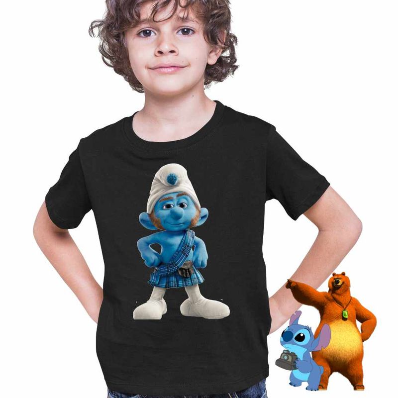 Fashion, accesorii si bijuterii - Copii - Imbracaminte copii - Tricouri copii - Tricou Copii Baieti Strumfii Scotianul Roscatul CoolTrend, negru, marime S Copii - Infinity.ro