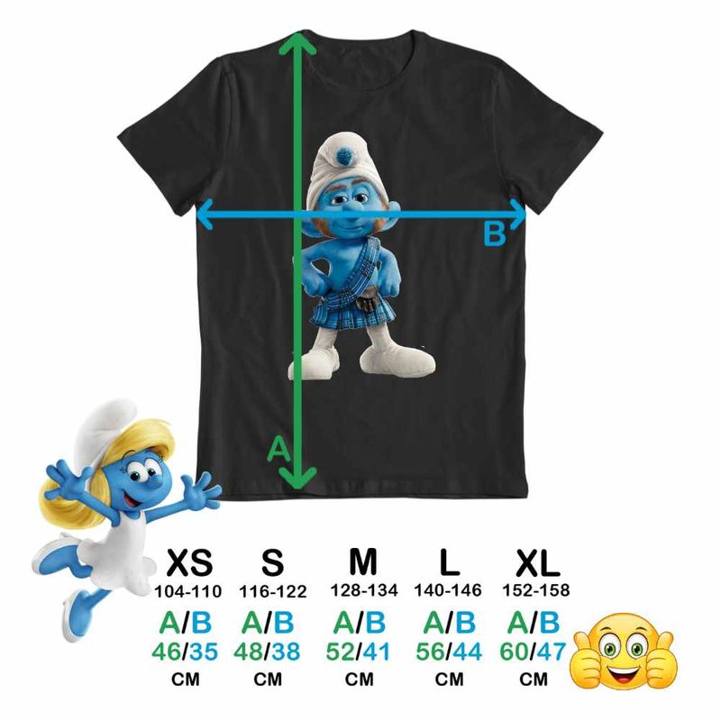 Fashion, accesorii si bijuterii - Copii - Imbracaminte copii - Tricouri copii - Tricou Copii Baieti Strumfii Scotianul Roscatul CoolTrend, negru, marime S Copii - Infinity.ro