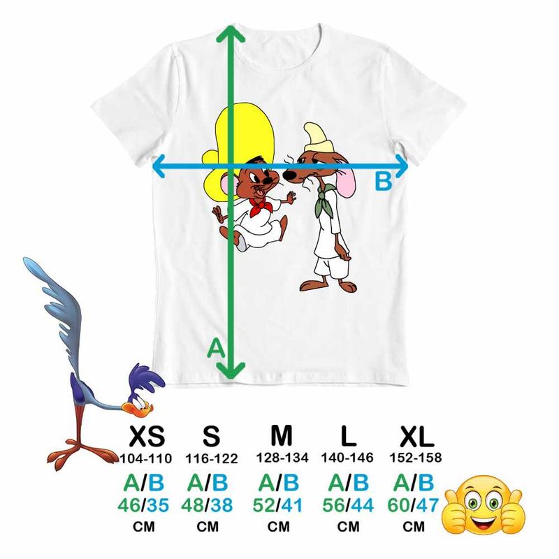 Fashion, accesorii si bijuterii - Copii - Imbracaminte copii - Tricouri copii - Tricou Copii Baieti Speedy Gonzales Slowpoke Rodriguez, alb, marime L Copii - Infinity.ro
