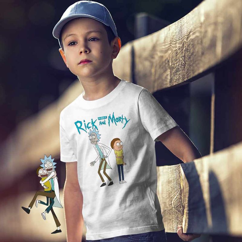 Fashion, accesorii si bijuterii - Copii - Imbracaminte copii - Tricouri copii - Tricou Copii Baieti Rick and Morty Cartoon Network, alb, marime M Copii - Infinity.ro