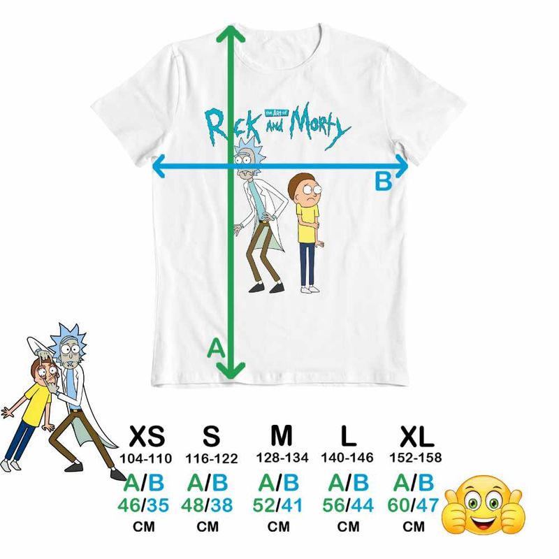 Fashion, accesorii si bijuterii - Copii - Imbracaminte copii - Tricouri copii - Tricou Copii Baieti Rick and Morty Cartoon Network, alb, marime M Copii - Infinity.ro