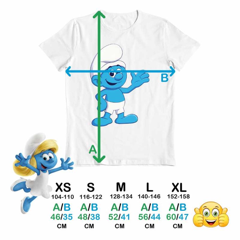 Fashion, accesorii si bijuterii - Copii - Imbracaminte copii - Tricouri copii - Tricou Copii Fete Strumf Vesel CoolTrend, alb, marime M Copii - Infinity.ro