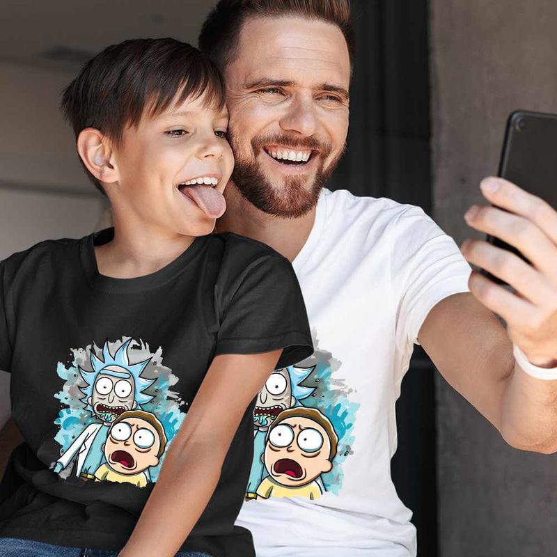 Fashion, accesorii si bijuterii - Copii - Imbracaminte copii - Tricouri copii - Tricou Copii Baieti Rick and Morty Cercetator Nepot Asistent, alb, marime L Copii - Infinity.ro
