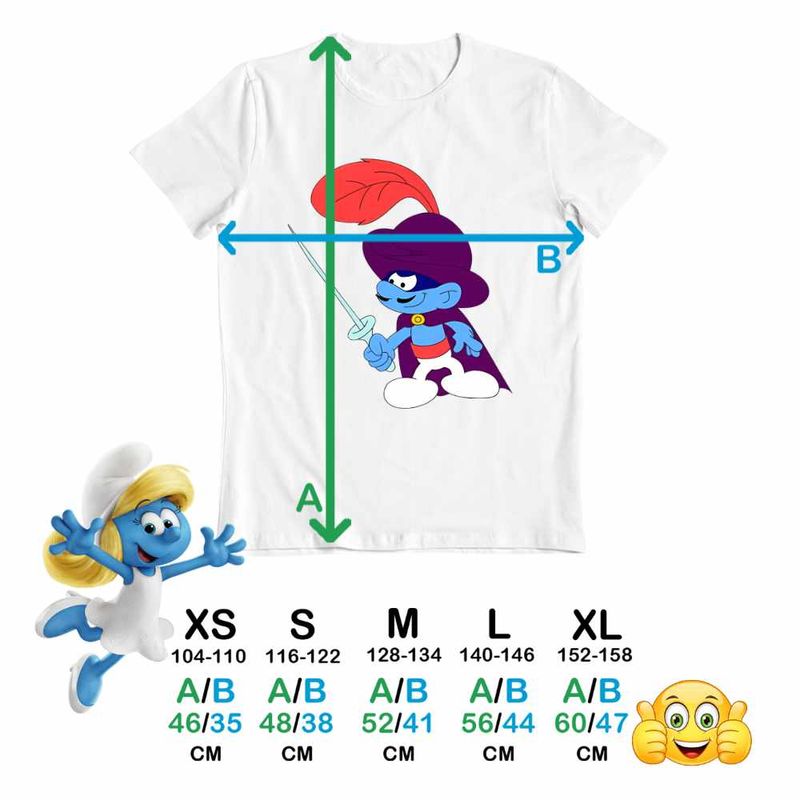 Fashion, accesorii si bijuterii - Copii - Imbracaminte copii - Tricouri copii - Tricou Copii Baieti Strumfii Zorro Spadasin Spaniol CoolTrend, alb, marime S Copii - Infinity.ro