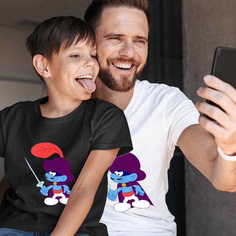 Fashion, accesorii si bijuterii - Copii - Imbracaminte copii - Tricouri copii - Tricou Copii Baieti Strumfii Zorro Spadasin Spaniol CoolTrend, alb, marime S Copii - Infinity.ro