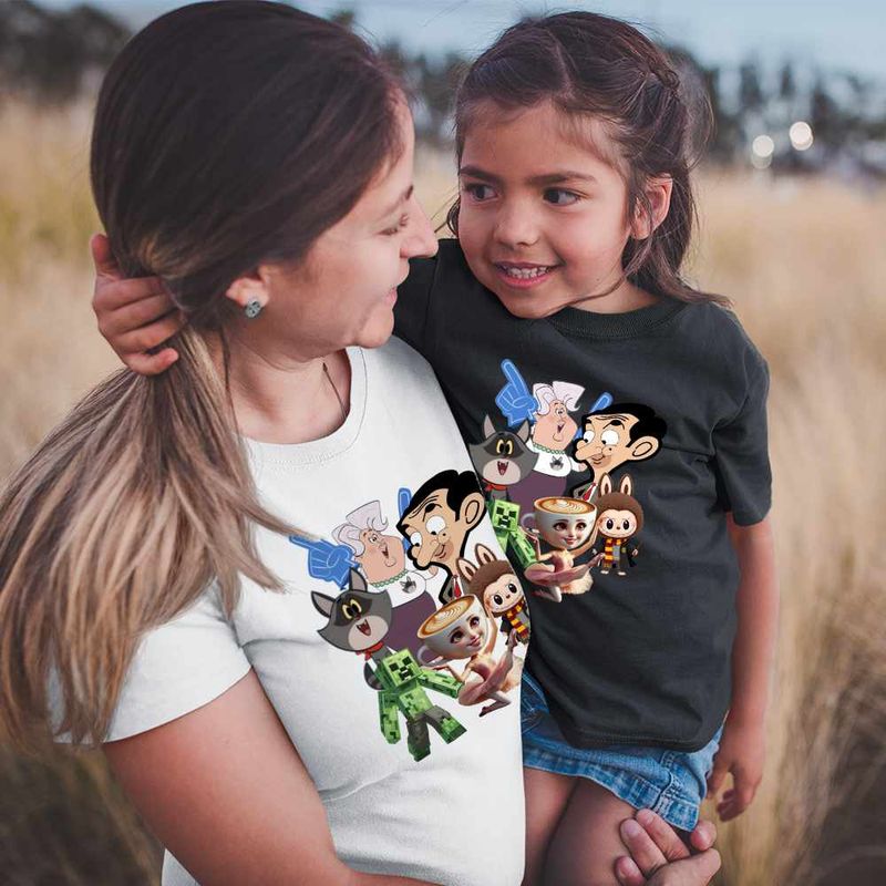 Fashion, accesorii si bijuterii - Copii - Imbracaminte copii - Tricouri copii - Tricou Copii Fete Taffy Mr Bean Creeper Balerina Labubu Harry Potter CoolTrend, alb, marime M Copii - Infinity.ro