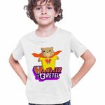 Fashion, accesorii si bijuterii - Copii - Imbracaminte copii - Tricouri copii - Tricou Copii Baieti Hamster Gretel Super Erou CoolTrend, alb, marime XS Copii - Infinity.ro