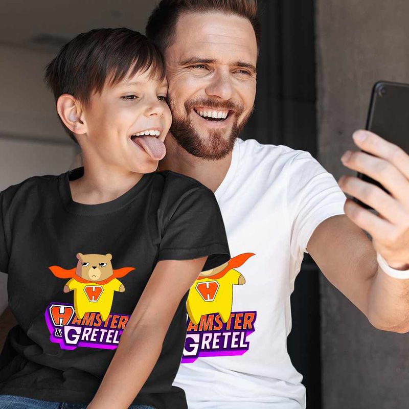 Fashion, accesorii si bijuterii - Copii - Imbracaminte copii - Tricouri copii - Tricou Copii Baieti Hamster Gretel Super Erou CoolTrend, alb, marime XS Copii - Infinity.ro
