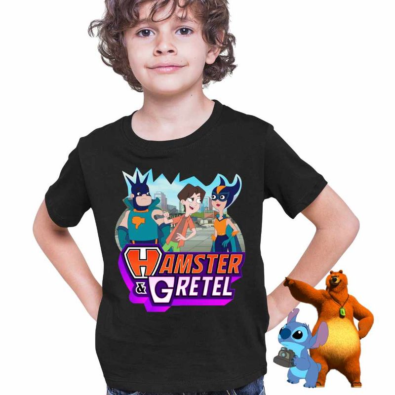 Fashion, accesorii si bijuterii - Copii - Imbracaminte copii - Tricouri copii - Tricou Copii Baieti Kevin Grant Gomez Hamster Gretel CoolTrend, negru, marime XL Copii - Infinity.ro
