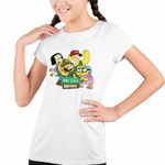 Fashion, accesorii si bijuterii - Copii - Imbracaminte copii - Tricouri copii - Tricou Copii Fete Familia Green la Oras Desene CoolTrend, alb, marime M Copii - Infinity.ro