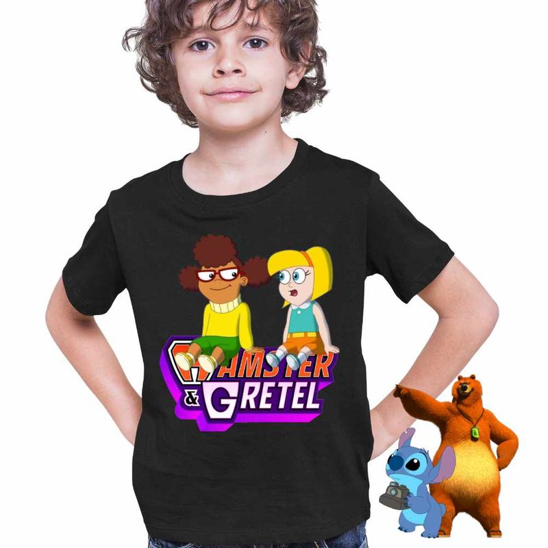 Fashion, accesorii si bijuterii - Copii - Imbracaminte copii - Tricouri copii - Tricou Copii Baieti Bailey Hamster Gretel Prietene CoolTrend, negru, marime M Copii - Infinity.ro