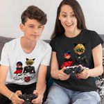 Fashion, accesorii si bijuterii - Copii - Imbracaminte copii - Tricouri copii - Tricou Copii Baieti Miraculos Buburuza Motanul Noir CoolTrend, negru, marime XL Copii - Infinity.ro