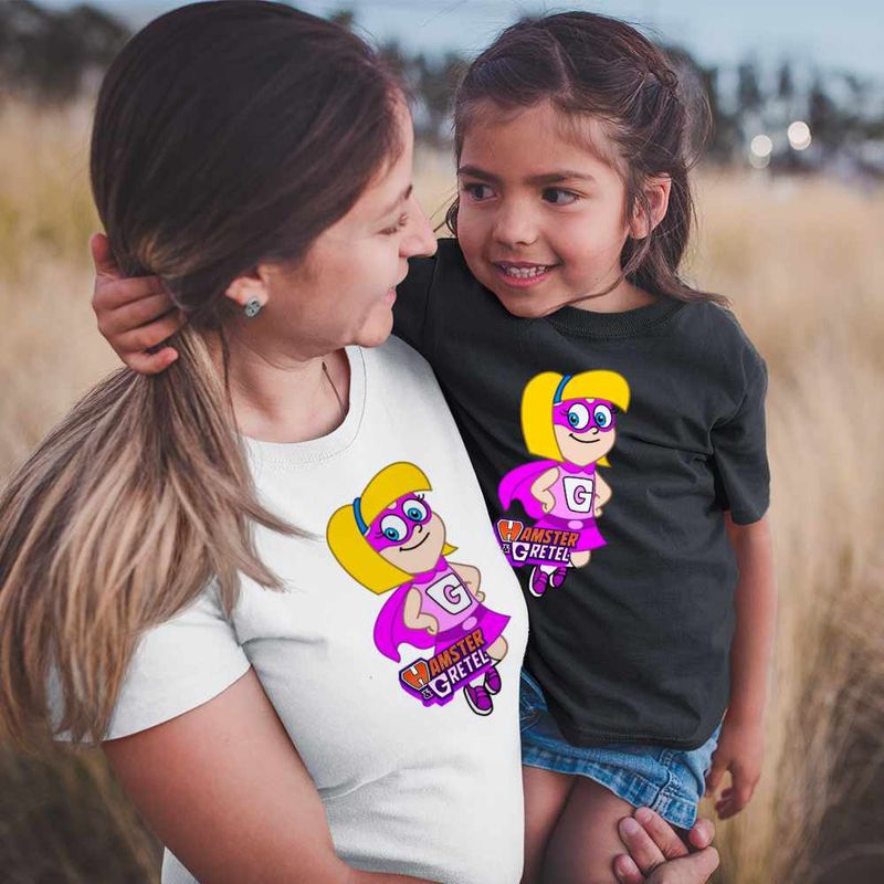 Fashion, accesorii si bijuterii - Copii - Imbracaminte copii - Tricouri copii - Tricou Copii Fete Hamster Gretel Super Eroi Gretal CoolTrend, alb, marime L Copii - Infinity.ro