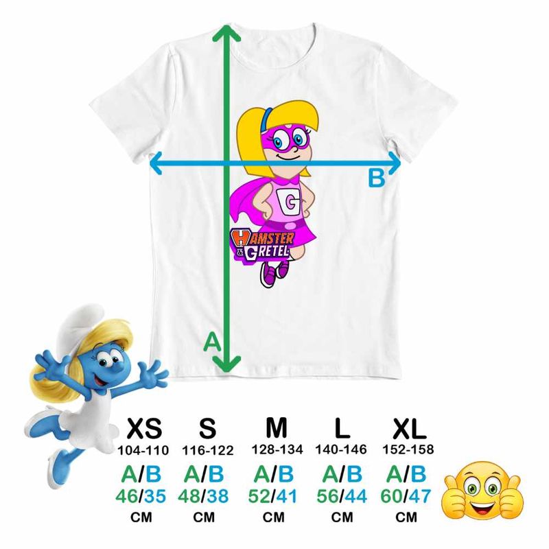 Fashion, accesorii si bijuterii - Copii - Imbracaminte copii - Tricouri copii - Tricou Copii Fete Hamster Gretel Super Eroi Gretal CoolTrend, alb, marime L Copii - Infinity.ro