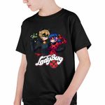 Fashion, accesorii si bijuterii - Copii - Imbracaminte copii - Tricouri copii - Tricou Copii Baieti Desene Buburuza Motanul Noir Miraculos CoolTrend, negru, marime M Copii - Infinity.ro