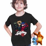 Fashion, accesorii si bijuterii - Copii - Imbracaminte copii - Tricouri copii - Tricou Copii Baieti Desene Buburuza Motanul Noir Miraculos CoolTrend, negru, marime M Copii - Infinity.ro