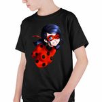 Fashion, accesorii si bijuterii - Copii - Imbracaminte copii - Tricouri copii - Tricou Copii Baieti Miraculos Buburuza Marinette Ladybug Miraculous CoolTrend, negru, marime S Copii - Infinity.ro