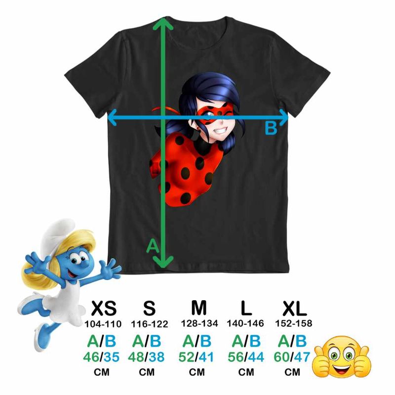 Fashion, accesorii si bijuterii - Copii - Imbracaminte copii - Tricouri copii - Tricou Copii Baieti Miraculos Buburuza Marinette Ladybug Miraculous CoolTrend, negru, marime S Copii - Infinity.ro