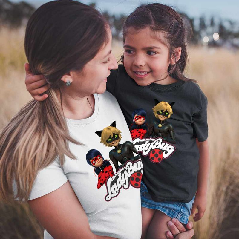 Fashion, accesorii si bijuterii - Copii - Imbracaminte copii - Tricouri copii - Tricou Copii Fete Miraculos Buburuza Motanul Noir CoolTrend, alb, marime XL Copii - Infinity.ro