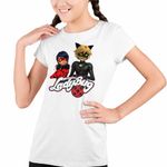 Fashion, accesorii si bijuterii - Copii - Imbracaminte copii - Tricouri copii - Tricou Copii Fete Miraculos Buburuza Motanul Noir CoolTrend, alb, marime XL Copii - Infinity.ro