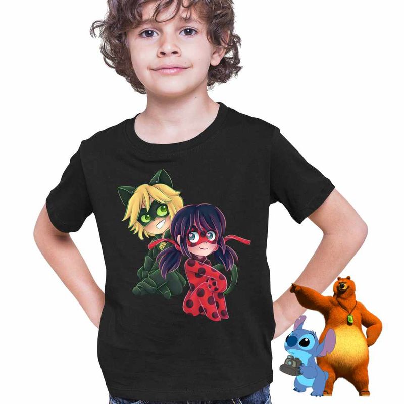 Fashion, accesorii si bijuterii - Copii - Imbracaminte copii - Tricouri copii - Tricou Copii Baieti Miraculos Animatie Buburuza Adrien Noir CoolTrend, negru, marime XS Copii - Infinity.ro