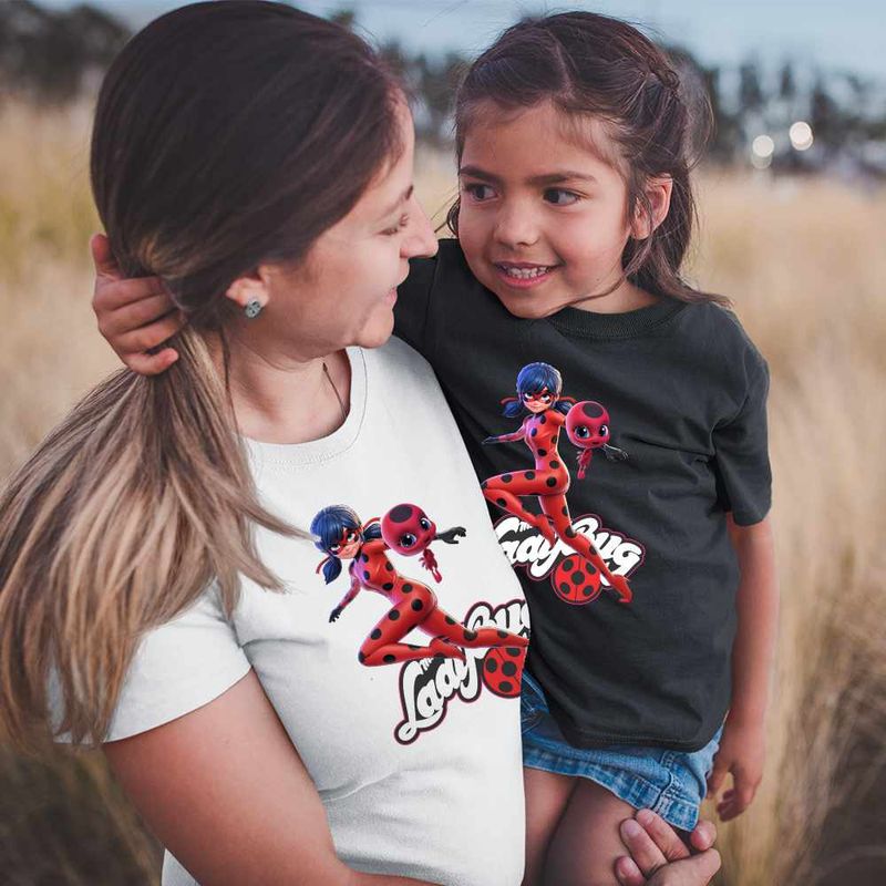 Fashion, accesorii si bijuterii - Copii - Imbracaminte copii - Tricouri copii - Tricou Copii Fete Buburuza Marinette Tikki Ladybug Miraculos CoolTrend, alb, marime M Copii - Infinity.ro