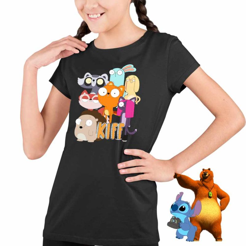 Fashion, accesorii si bijuterii - Copii - Imbracaminte copii - Tricouri copii - Tricou Copii Fete Kiff Toata Echipa CoolTrend, negru, marime L Copii - Infinity.ro