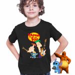 Fashion, accesorii si bijuterii - Copii - Imbracaminte copii - Tricouri copii - Tricou Copii Baieti Phineas and Ferb Chitara Trupa CoolTrend, negru, marime XS Copii - Infinity.ro