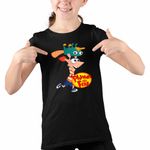 Fashion, accesorii si bijuterii - Copii - Imbracaminte copii - Tricouri copii - Tricou Copii Fete Phineas si Ferb Dublat Perry Alearga CoolTrend, negru, marime S Copii - Infinity.ro