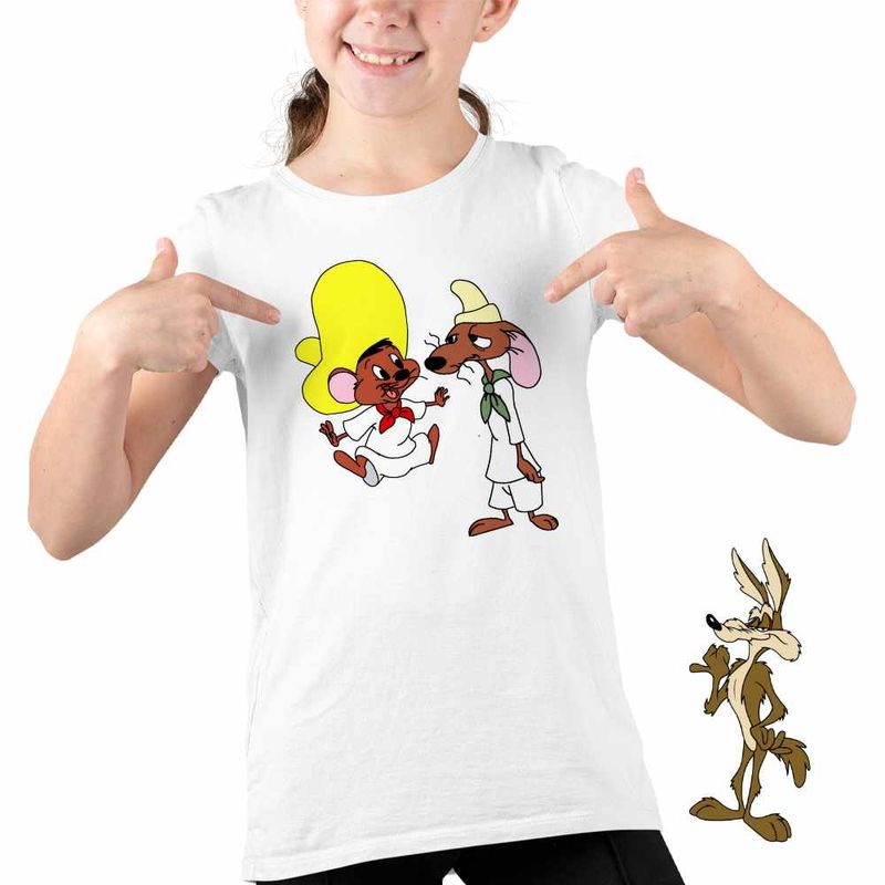 Fashion, accesorii si bijuterii - Copii - Imbracaminte copii - Tricouri copii - Tricou Copii Fete Speedy Gonzales Slowpoke Rodriguez, alb, marime XL Copii - Infinity.ro