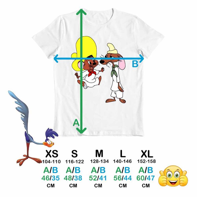 Fashion, accesorii si bijuterii - Copii - Imbracaminte copii - Tricouri copii - Tricou Copii Fete Speedy Gonzales Slowpoke Rodriguez, alb, marime XL Copii - Infinity.ro