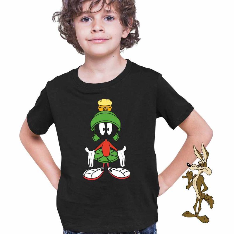 Fashion, accesorii si bijuterii - Copii - Imbracaminte copii - Tricouri copii - Tricou Copii Baieti Marvin Martianul, negru, marime S Copii - Infinity.ro