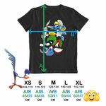 Fashion, accesorii si bijuterii - Copii - Imbracaminte copii - Tricouri copii - Tricou Copii Baieti Marvin Stitch Bugs Bunny Strumfita Strumfii, negru, marime XL Copii - Infinity.ro