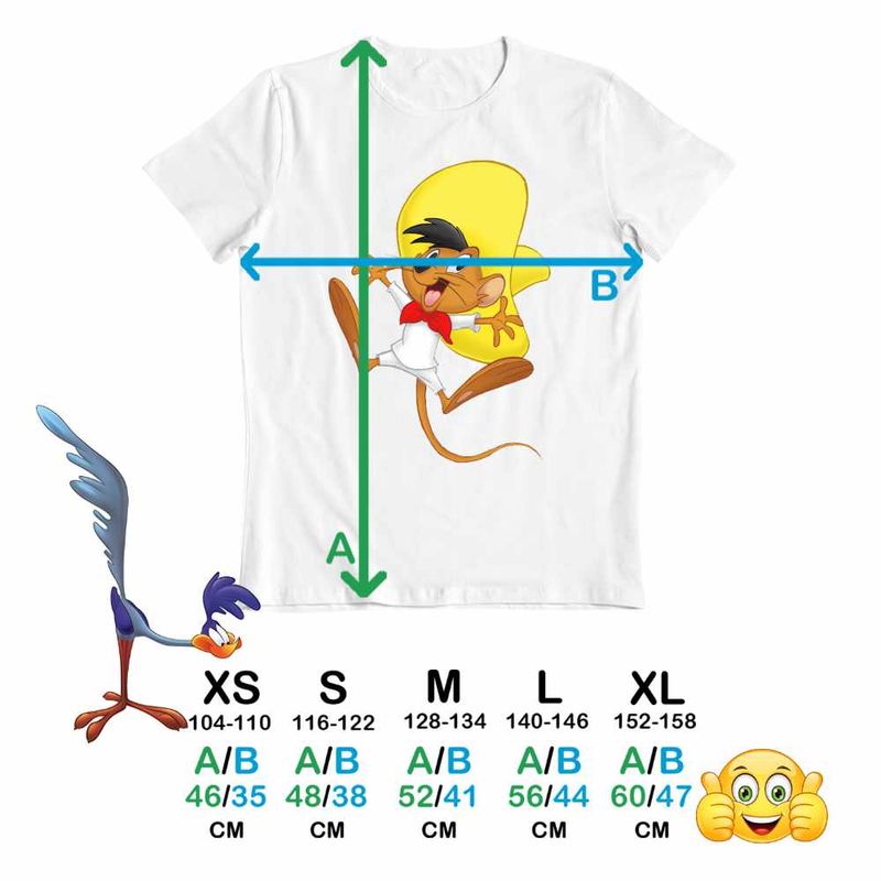 Fashion, accesorii si bijuterii - Copii - Imbracaminte copii - Tricouri copii - Tricou Copii Baieti Speedy Gonzalez Looney Tunes, alb, marime XL Copii - Infinity.ro