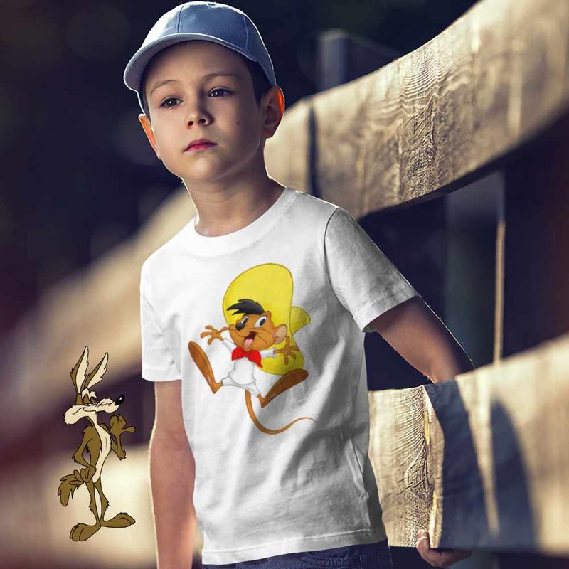 Fashion, accesorii si bijuterii - Copii - Imbracaminte copii - Tricouri copii - Tricou Copii Baieti Speedy Gonzalez Looney Tunes, alb, marime XL Copii - Infinity.ro