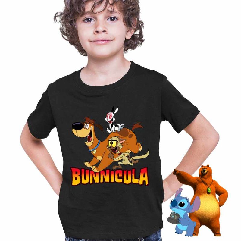 Fashion, accesorii si bijuterii - Copii - Imbracaminte copii - Tricouri copii - Tricou Copii Baieti Bunnicula Draculas Vampirul Iepuras CoolTrend, negru, marime XL Copii - Infinity.ro