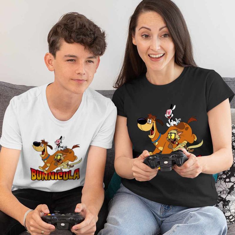 Fashion, accesorii si bijuterii - Copii - Imbracaminte copii - Tricouri copii - Tricou Copii Baieti Bunnicula Draculas Vampirul Iepuras CoolTrend, negru, marime XL Copii - Infinity.ro