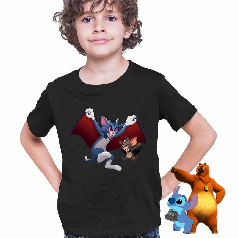 Fashion, accesorii si bijuterii - Copii - Imbracaminte copii - Tricouri copii - Tricou Copii Baieti Tom si Jerry Dracula Vampiri Halloween Horror CoolTrend, negru, marime S Copii - Infinity.ro