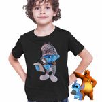 Fashion, accesorii si bijuterii - Copii - Imbracaminte copii - Tricouri copii - Tricou Copii Baieti Strumfii Detectiv Sherlock CoolTrend, negru, marime XS Copii - Infinity.ro