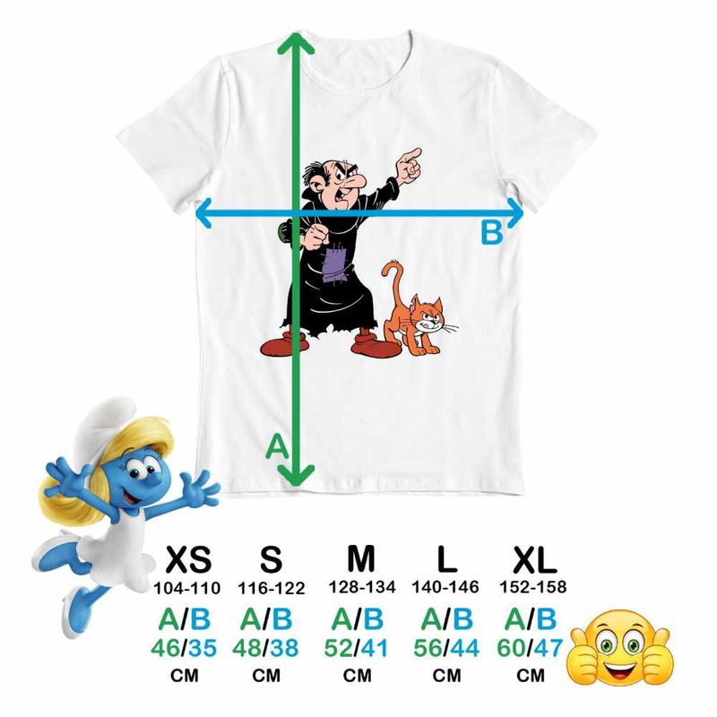 Fashion, accesorii si bijuterii - Copii - Imbracaminte copii - Tricouri copii - Tricou Copii Baieti Gargamel Azrael Strumfii Vrajitor CoolTrend, alb, marime L Copii - Infinity.ro