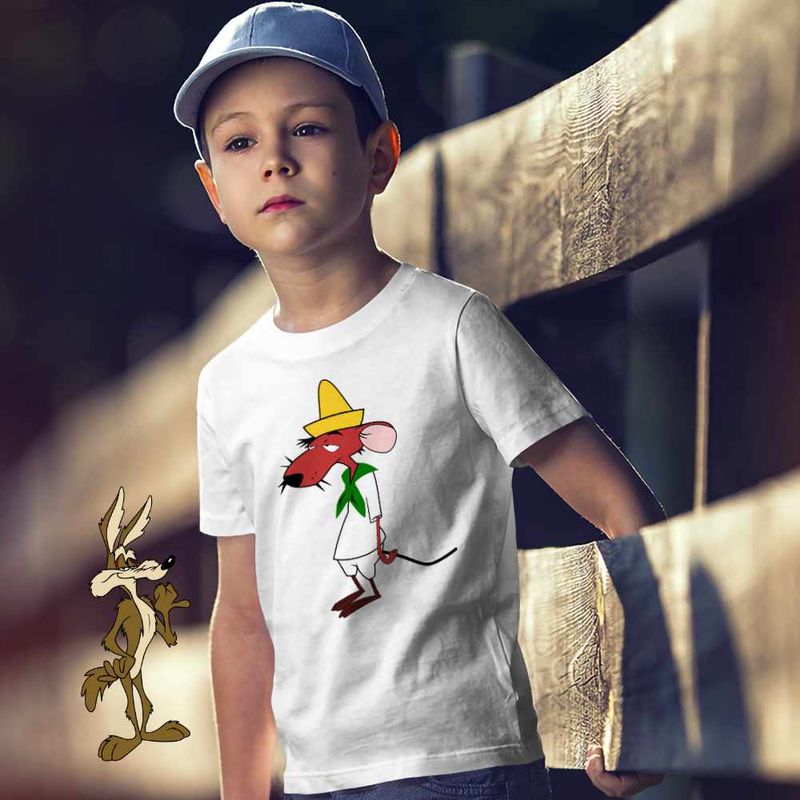 Fashion, accesorii si bijuterii - Copii - Imbracaminte copii - Tricouri copii - Tricou Copii Baieti Rodriguez Slowpoke Speedy Gonzales, alb, marime L Copii - Infinity.ro