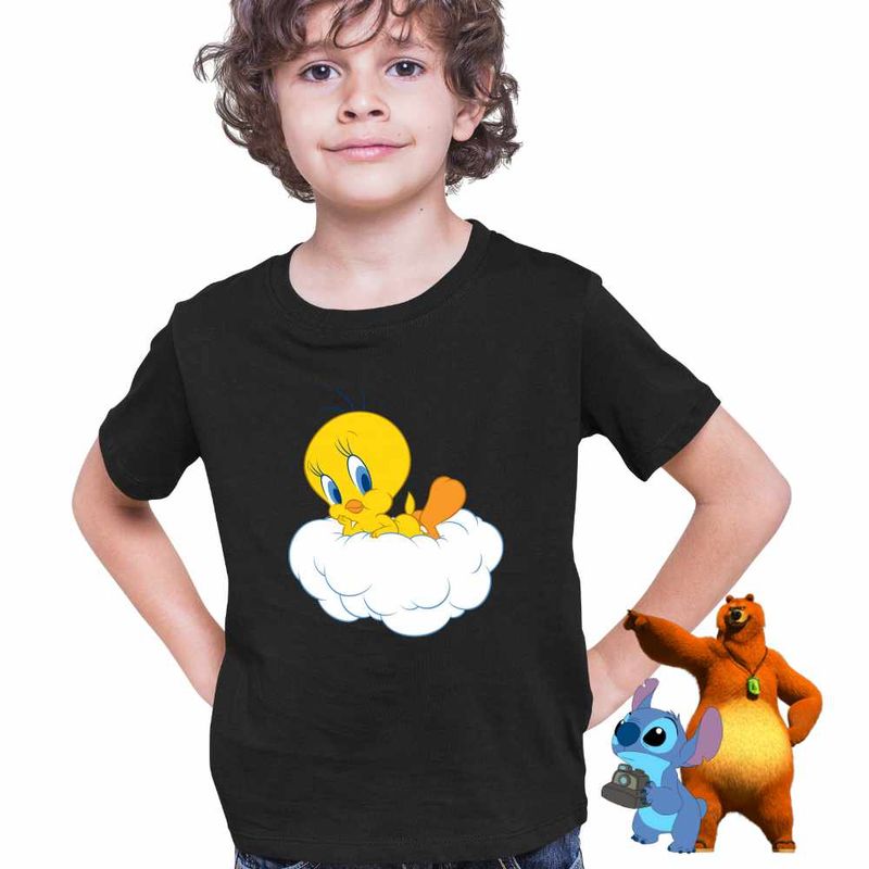 Fashion, accesorii si bijuterii - Copii - Imbracaminte copii - Tricouri copii - Tricou Copii Baieti Tweety Norisor CoolTrend, negru, marime S Copii - Infinity.ro