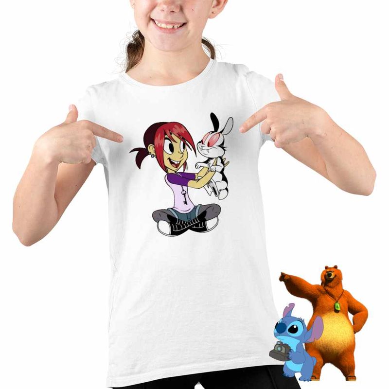 Fashion, accesorii si bijuterii - Copii - Imbracaminte copii - Tricouri copii - Tricou Copii Fete Mina Draculas Vampirul Iepuras CoolTrend, alb, marime XS Copii - Infinity.ro