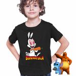 Fashion, accesorii si bijuterii - Copii - Imbracaminte copii - Tricouri copii - Tricou Copii Baieti Draculas Vampirul Iepuras CoolTrend, negru, marime XS Copii - Infinity.ro