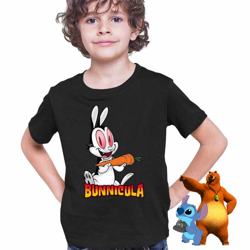 Fashion, accesorii si bijuterii - Copii - Imbracaminte copii - Tricouri copii - Tricou Copii Baieti Draculas Vampirul Iepuras CoolTrend, negru, marime XS Copii - Infinity.ro