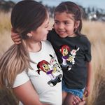 Fashion, accesorii si bijuterii - Copii - Imbracaminte copii - Tricouri copii - Tricou Copii Fete Mina Draculas Vampirul Iepuras CoolTrend, alb, marime XS Copii - Infinity.ro