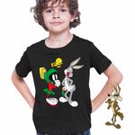 Fashion, accesorii si bijuterii - Copii - Imbracaminte copii - Tricouri copii - Tricou Copii Baieti Marvin Bugs Bunny Tweety Warner Bros, negru, marime M Copii - Infinity.ro
