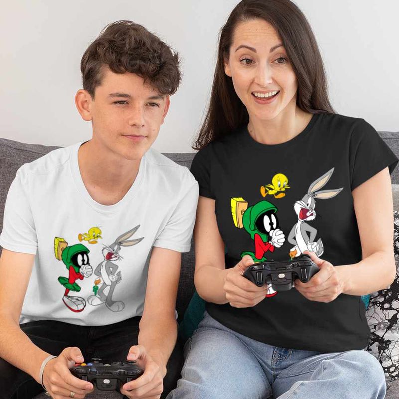 Fashion, accesorii si bijuterii - Copii - Imbracaminte copii - Tricouri copii - Tricou Copii Baieti Marvin Bugs Bunny Tweety Warner Bros, negru, marime M Copii - Infinity.ro